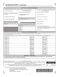 Form WV BUS-APP West Virginia New Business Registration Application - West Virginia, Page 3