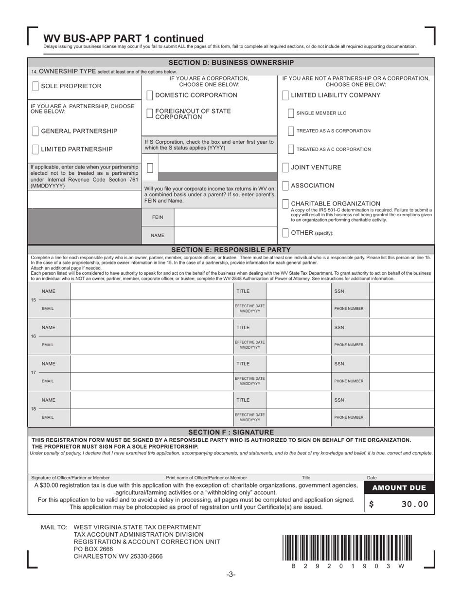 Form Wv Bus App Fill Out Sign Online And Download Printable Pdf West Virginia Templateroller 9552