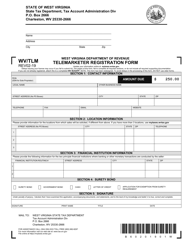 Document preview: Form WV/TLM Telemarketer Registration Form - West Virginia