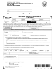 Form WV/CEM-1 &quot;West Virginia Registration Application for Cemeteries&quot; - West Virginia