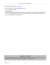 Instructions for Form 4T, IC-002 Wisconsin Exempt Organization Business Franchise or Income Tax Return - Wisconsin, Page 31