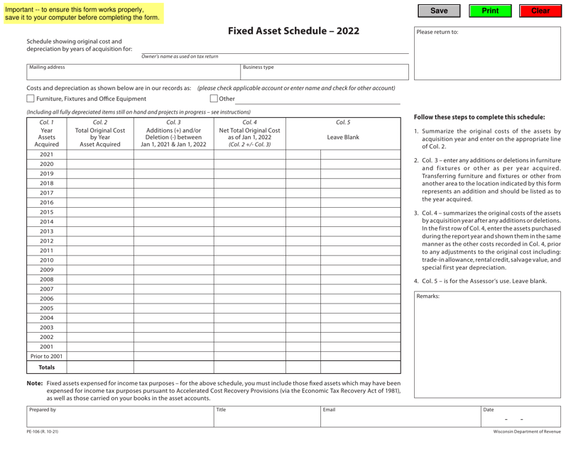Form PE-106 2022 Printable Pdf