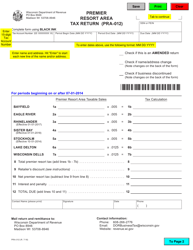 Document preview: Form PRA-012 Premier Resort Area Tax Return - Wisconsin