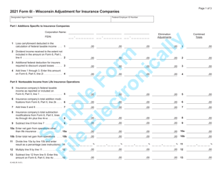 Form 6I (IC-402) &quot;Wisconsin Adjustment for Insurance Companies - Sample&quot; - Wisconsin, 2021