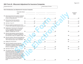 Form 6I (IC-402) Wisconsin Adjustment for Insurance Companies - Sample - Wisconsin, Page 2