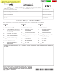 Document preview: Form I-113 Schedule AR Explanation of Amended Return - Wisconsin