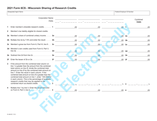 Document preview: Form 6CS (IC-448) Wisconsin Sharing of Research Credits - Sample - Wisconsin