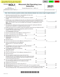 Document preview: Form I-054 Schedule NOL1 Wisconsin Net Operating Loss Deduction - Wisconsin