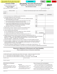 Document preview: Form I-026 Schedule 2440W Disability Income Exclusion - Wisconsin