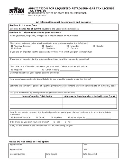 Form SFN22919  Printable Pdf