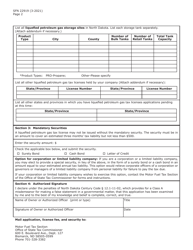 Form SFN22919 Application for Liquefied Petroleum Gas Tax License Tax Type 56 - North Dakota, Page 2