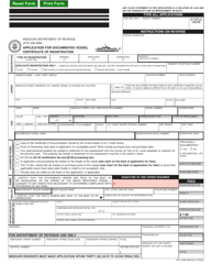 Form 4398 Application for Documented Vessel Certificate of Registration - Missouri