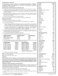 Form 4398 Application for Documented Vessel Certificate of Registration - Missouri, Page 2