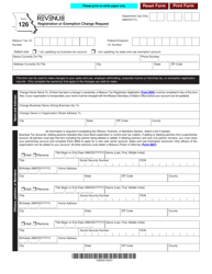 Form 126 &quot;Registration or Exemption Change Request&quot; - Missouri