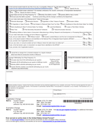 Form 126 Registration or Exemption Change Request - Missouri, Page 3