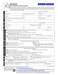 Form 149 &quot;Sales and Use Tax Exemption Certificate&quot; - Missouri