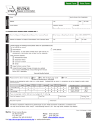 Form 1745 Request for Information - Missouri