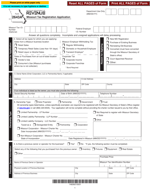 Form 2643A  Printable Pdf