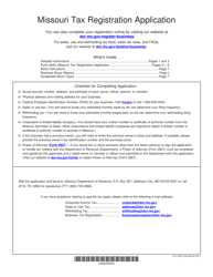 Document preview: Form 2643 Missouri Tax Registration Application - Missouri
