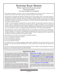 Form 2643 Missouri Tax Registration Application - Missouri, Page 2