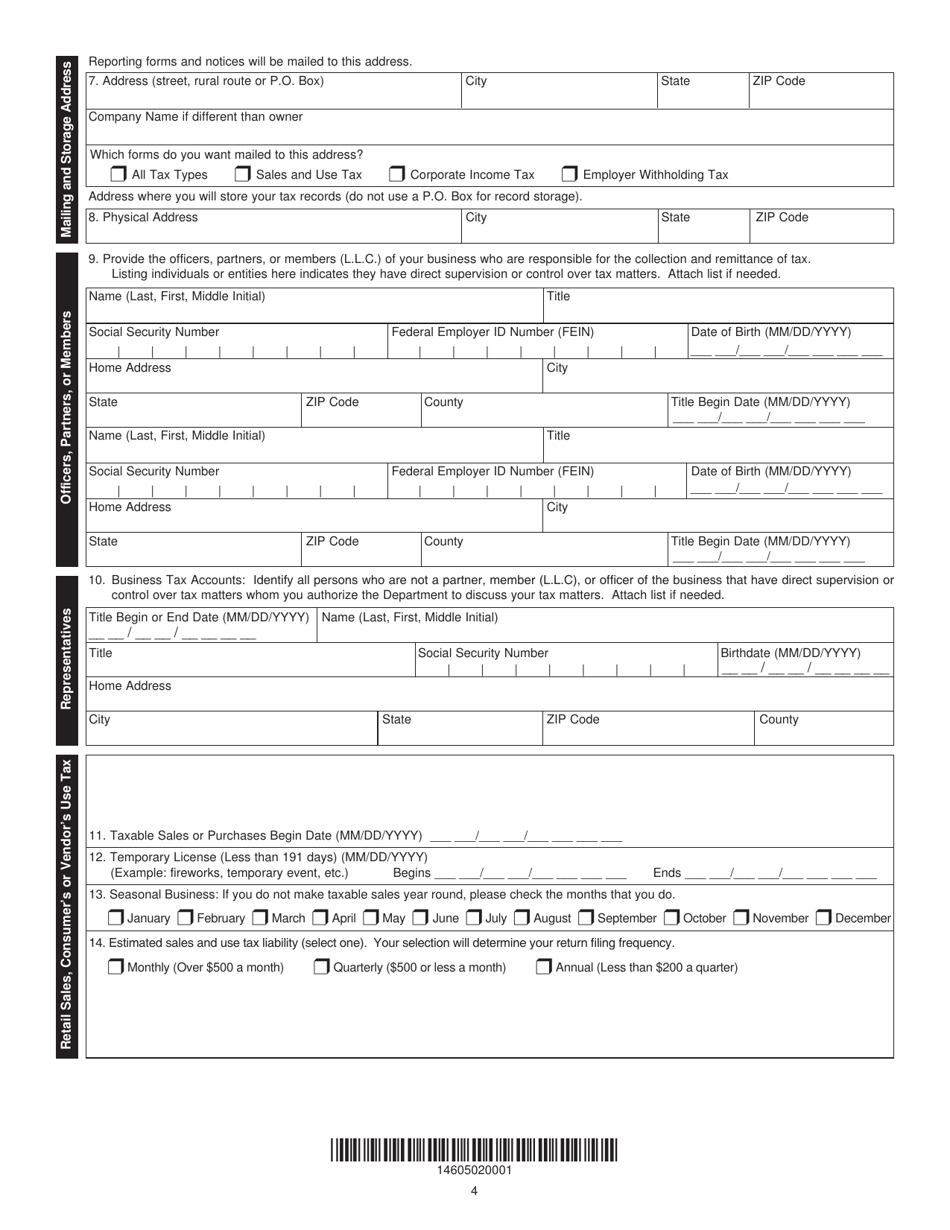 Form 2643 Missouri Tax Registration Application - Missouri, Page 6