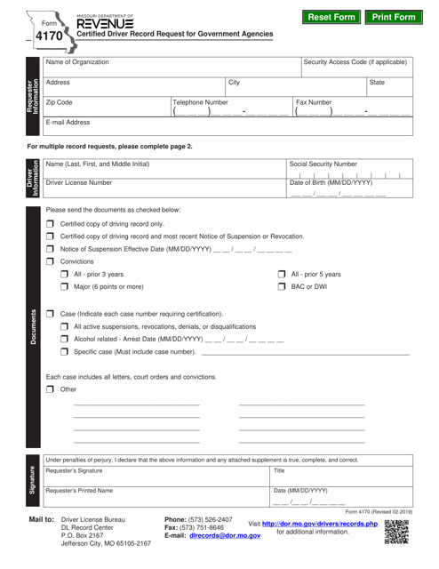 Form 4170  Printable Pdf