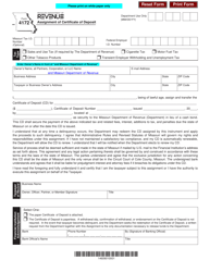 Form 4172 &quot;Assignment of Certificate of Deposit&quot; - Missouri