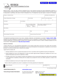 Document preview: Form 4349 Letter of Intent for Substitute Tax Forms - Missouri