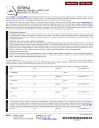 Document preview: Form 4379 Request for Information or Audit of Local Sales and Use Tax Records - Missouri