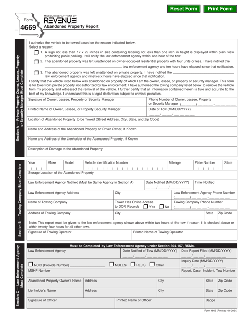 Form 4669  Printable Pdf