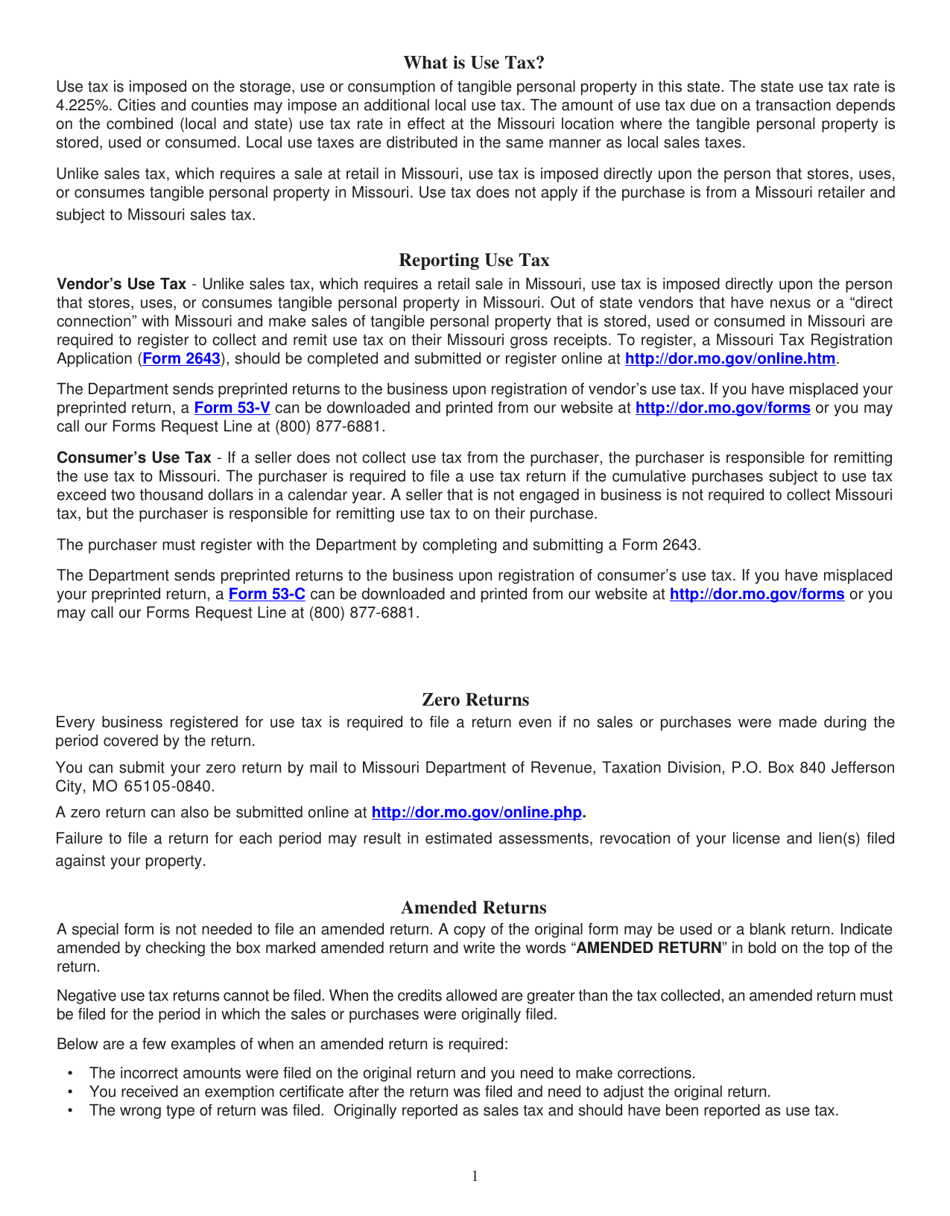 Instructions for Form 53-V, 53-C - Missouri, Page 3