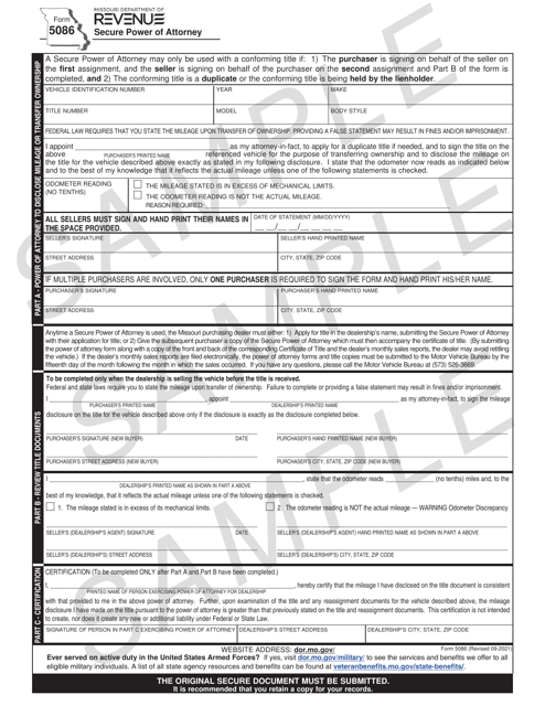 Form 5086  Printable Pdf