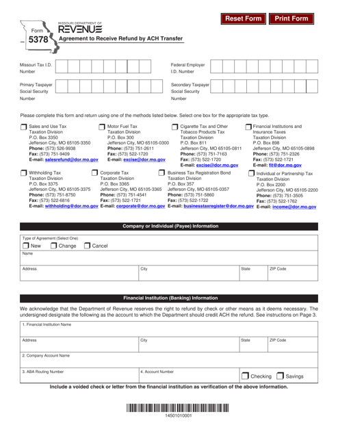 Form 5378  Printable Pdf