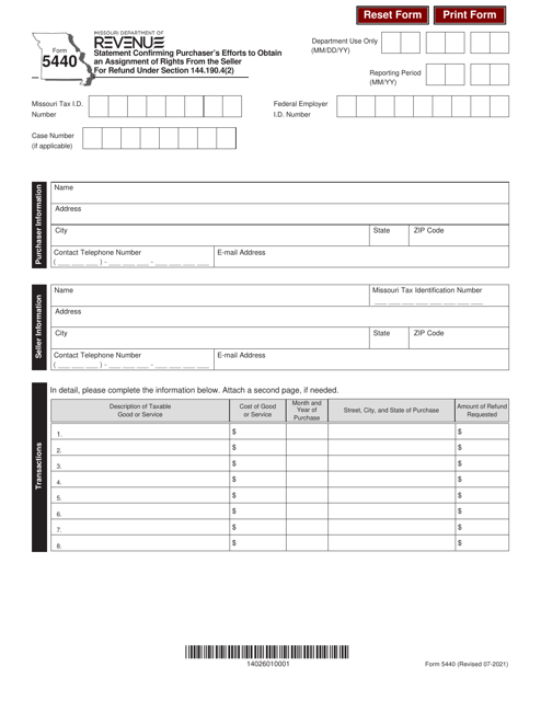 Form 5440  Printable Pdf