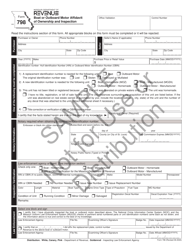 Form 798 Boat or Outboard Motor Affidavit of Ownership and Inspection - Sample - Missouri