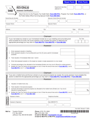 Form 948 &quot;Assessor Certification&quot; - Missouri
