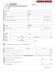 Document preview: Form 5766 First-Time Home Buyers Bank Worksheet - Missouri