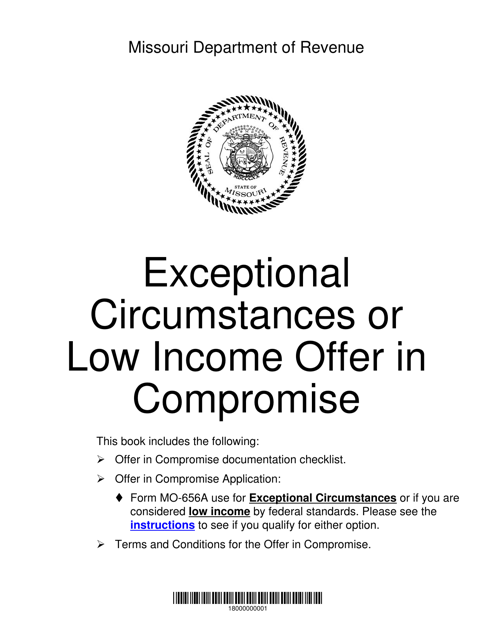 Form MO-656A Short Form for Exceptional Circumstances and Low Income Taxpayers - Missouri