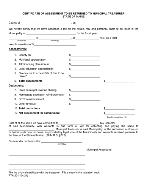 Form PTA201 Printable Pdf