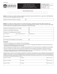 Form R-6140 &quot;Credit Utilization Form&quot; - Louisiana