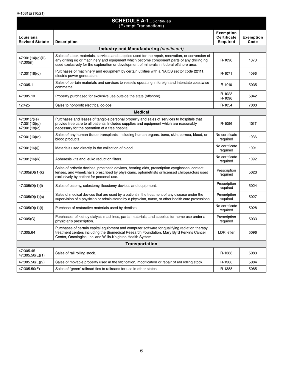 Instructions for Form R-1031 Direct Marketer Sales Tax Return - Louisiana, Page 6