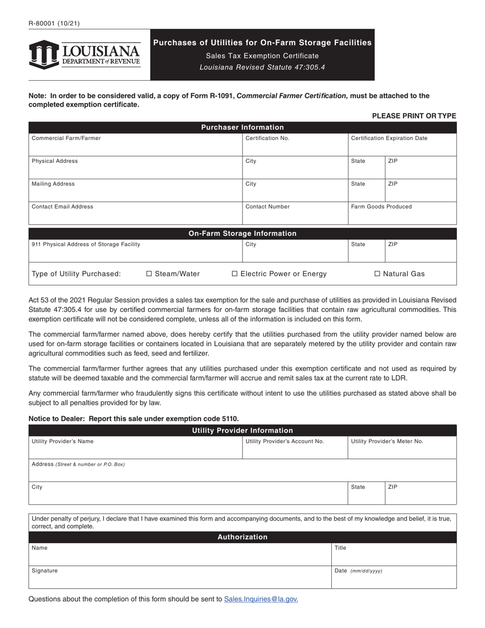 Form R 80001 Fill Out Sign Online And Download Fillable Pdf Louisiana Templateroller 5210