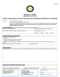 Document preview: Appeal From Cancellation of Certification in Address Confidentiality Program - Kentucky