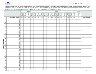 Form WI-1721 (EFO00099) Wine Purchases Schedule - Idaho, Page 2