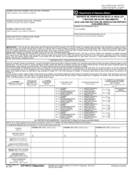 Document preview: VA Formulario 21P-0513-1 Reporte De Verificacion Bajo La Vieja Ley Y Seccion 306 (Hijos Unicamente) (Spanish)