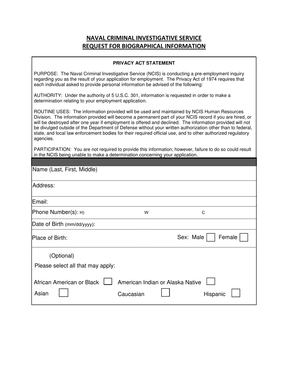 Request For Biographical Information Fill Out Sign Online And request-for-biographical-information-fill-out-sign-online-and