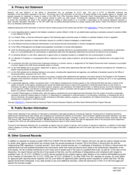 OGE Form 201 Request to Inspect or Receive Copies of Executive Branch Personnel Public Financial Disclosure Reports or Other Covered Records, Page 2