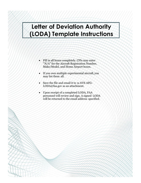 Letter of Deviation Authority