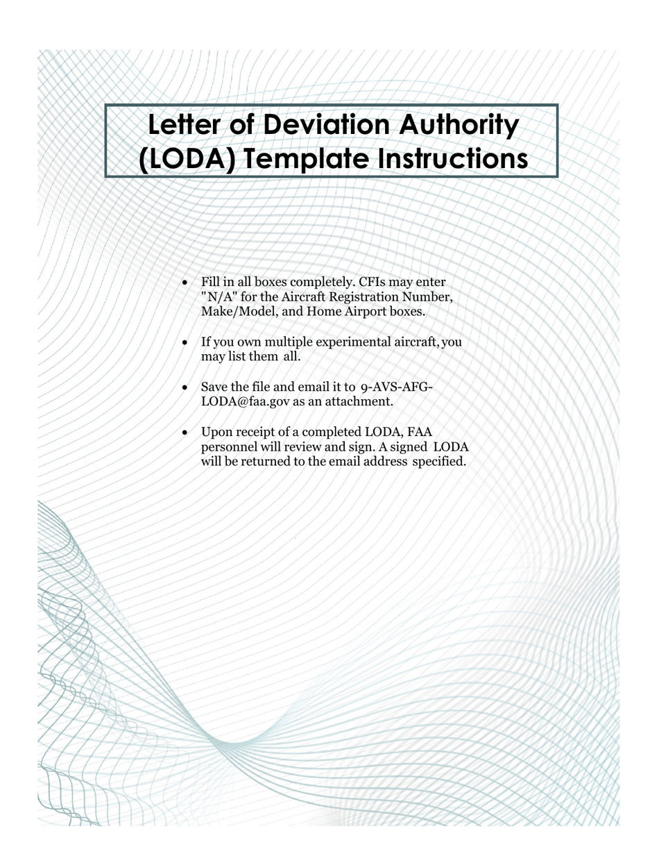 Letter of Deviation Authority, Page 1