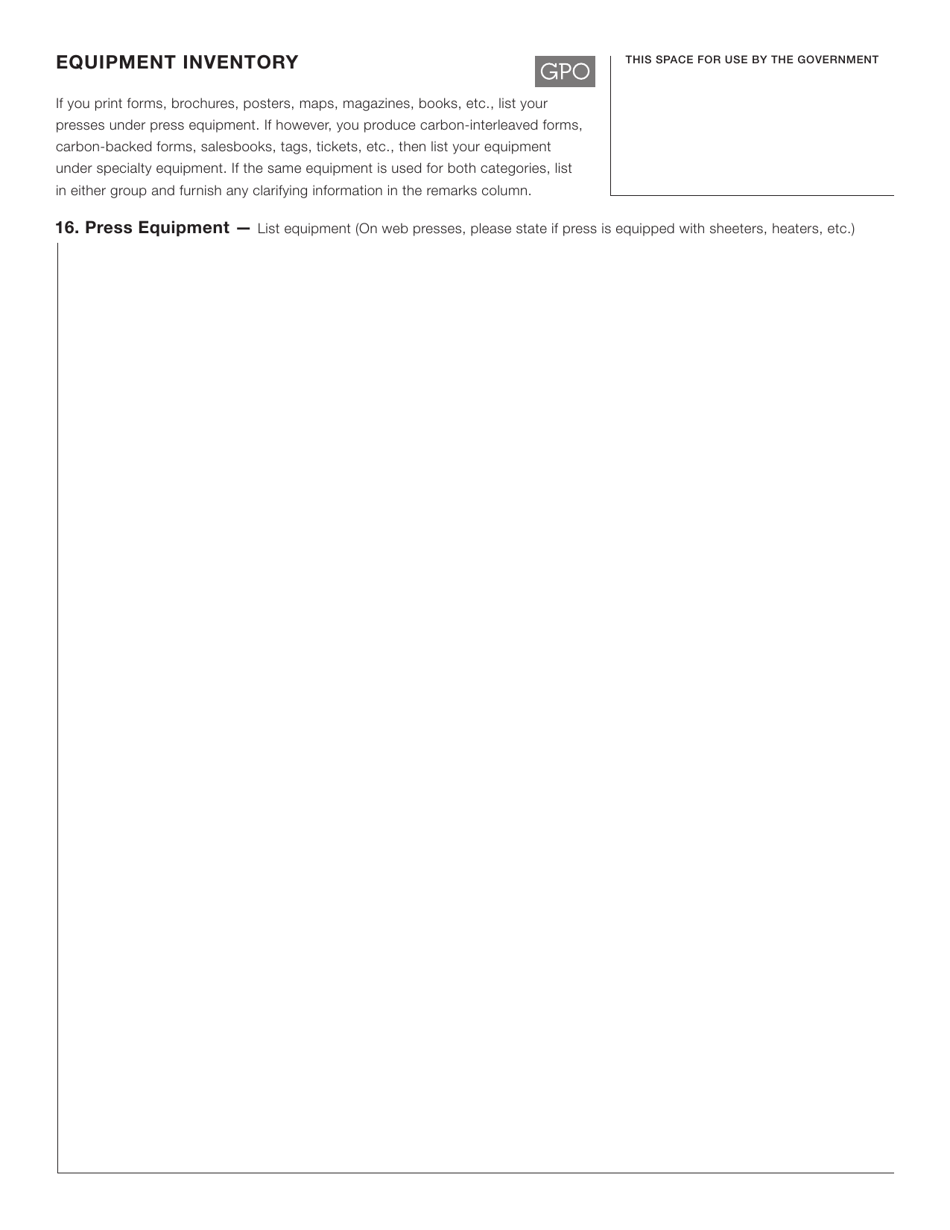 GPO Form 2524 Solicitation Mailing List Application, Page 5